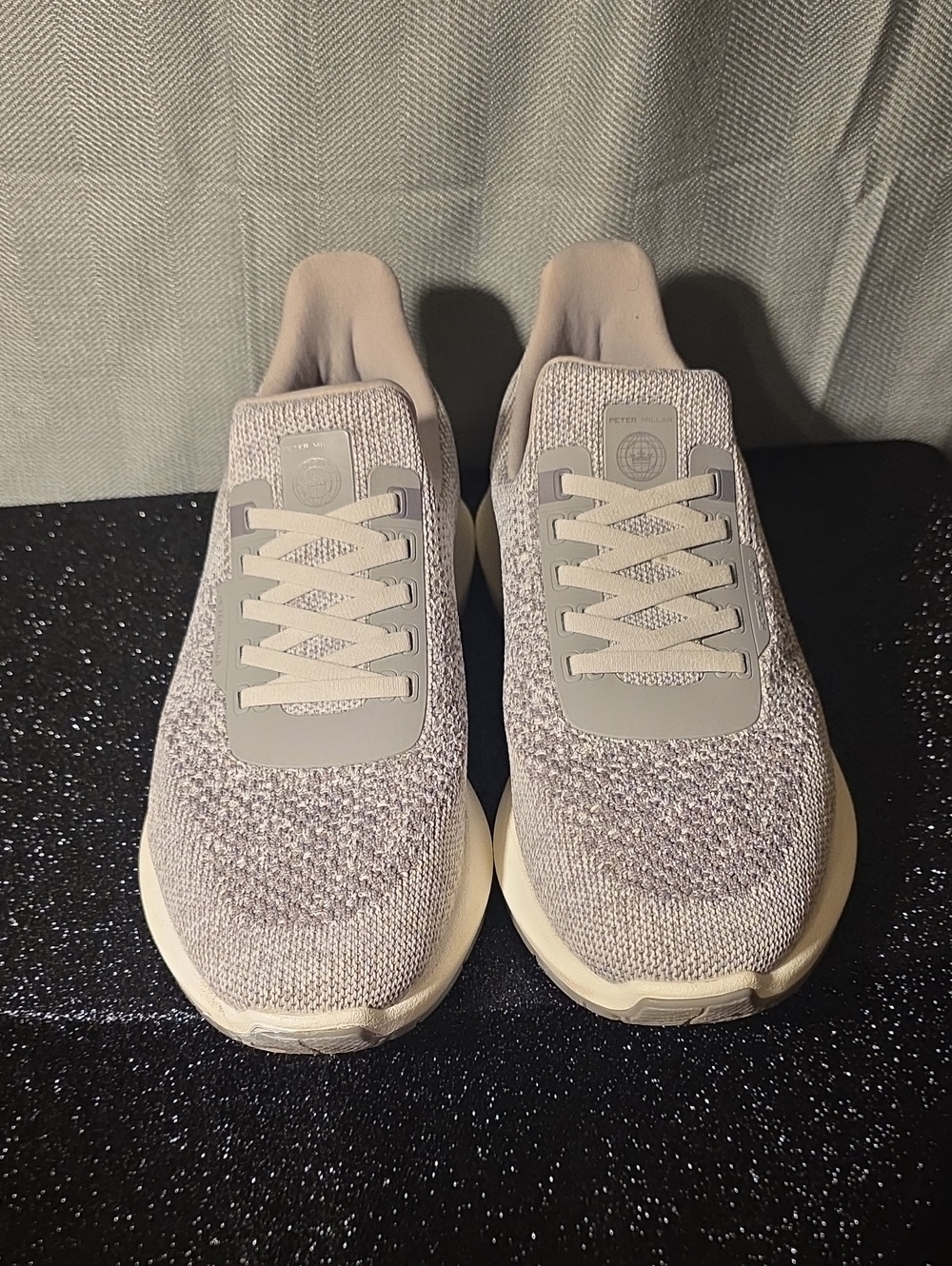 Peter Millar Light Gray Knit Athletic Sneakers